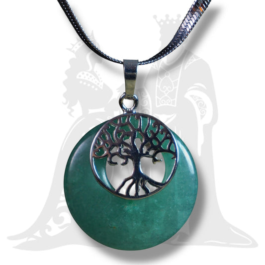 Fánk medál életfa Aventurin 3cm