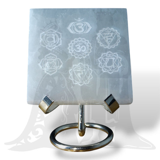 Szelenit négyzet csakra 7-8cm