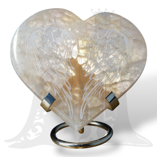 Szelenit szív lapos szárny narancssárga 10cm