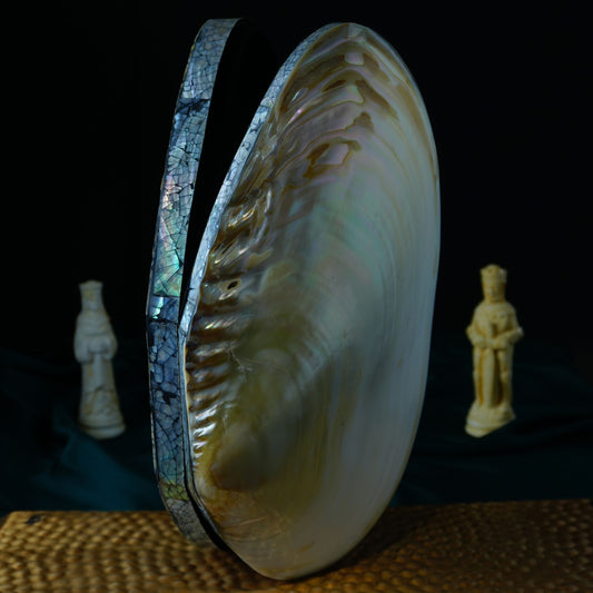 Ékszertartó doboz pávakagyló krém 25cm