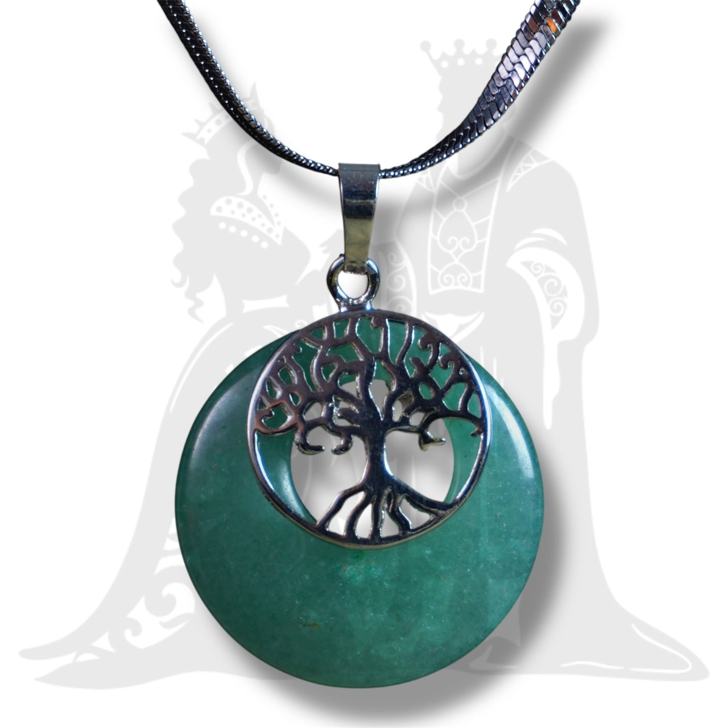 Fánk medál életfa Aventurin 3cm