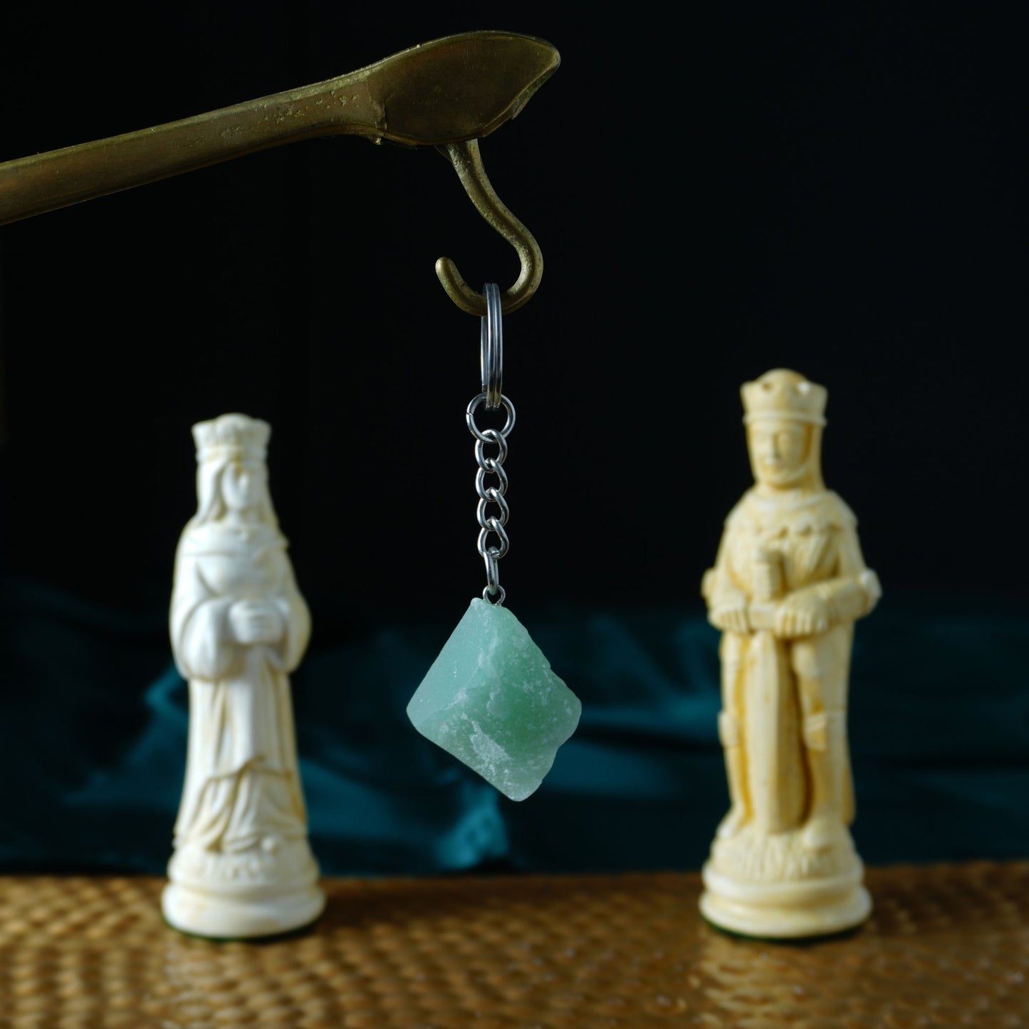 Natúr aventurin kulcstartó