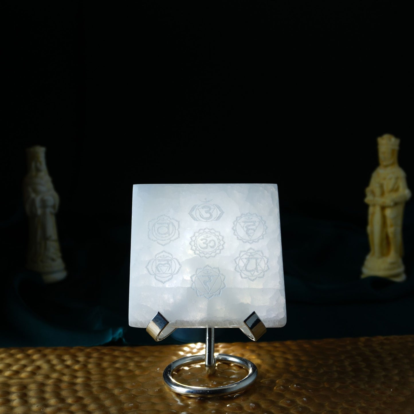 Szelenit négyzet csakra 7-8cm