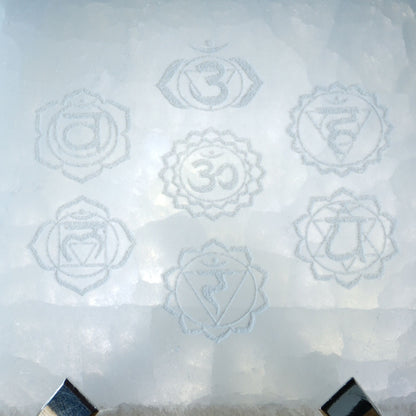 Szelenit négyzet csakra 7-8cm