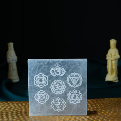 Szelenit négyzet csakra 9-10cm