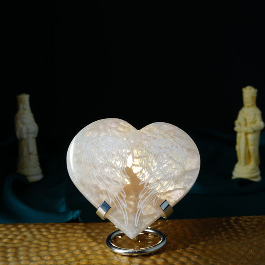 Szelenit szív lapos szárny narancssárga 10cm