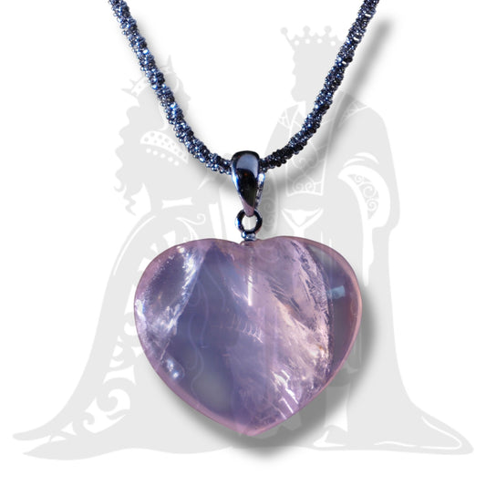 Szív medál Rózsakvarc 3-4cm (MDG)